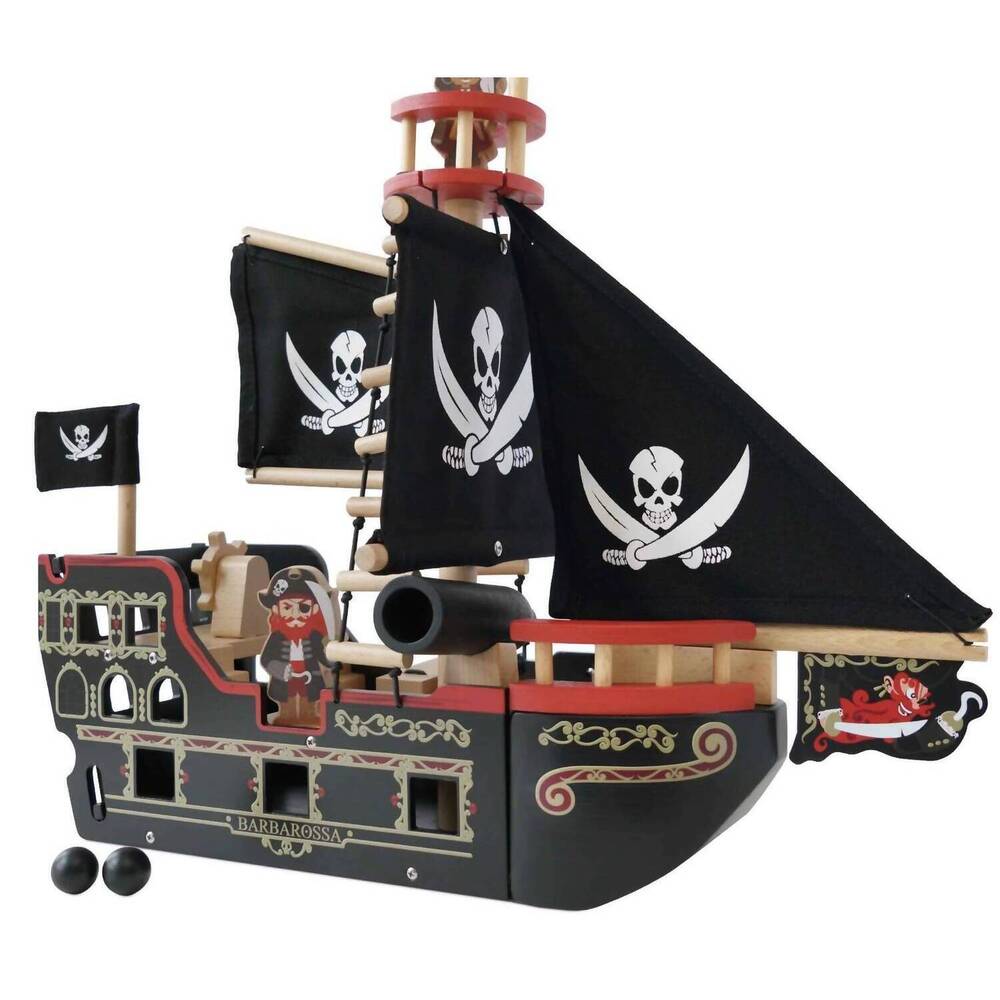 NEW LE TOY VAN barbarossa pirate ship in black